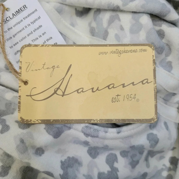 Vintage Havana Gray White Leopard Print Soft Fleece Shorts Overalls Small - Picture 16 of 16